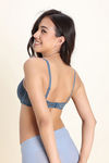 Zivame Dreamcatcher Padded Regular Wired 3/4th Coverage Lace Bra - Orion Blue — thumbnail 4